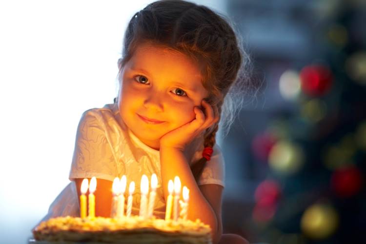 christmas birthday child cake candles