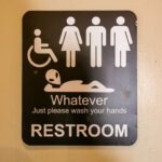 gender neutral restroom challenge bathroom sign