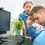return to office regret dad child sad