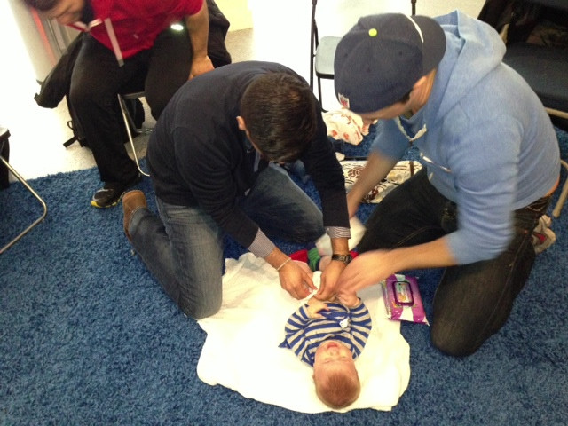 New Dad Boot Camp diapering