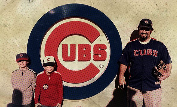 Eric and boys at Wrigley Field