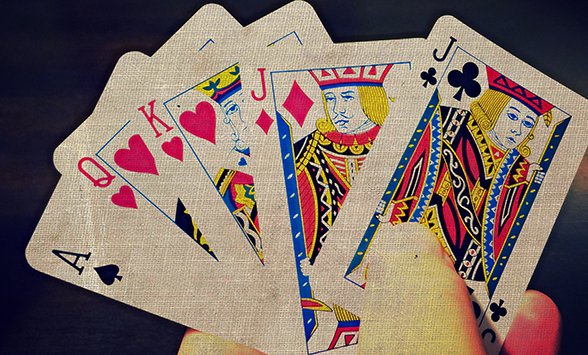 holding cards
