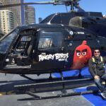 My ride for the afternoon - Red "Angry Bird" helicopter