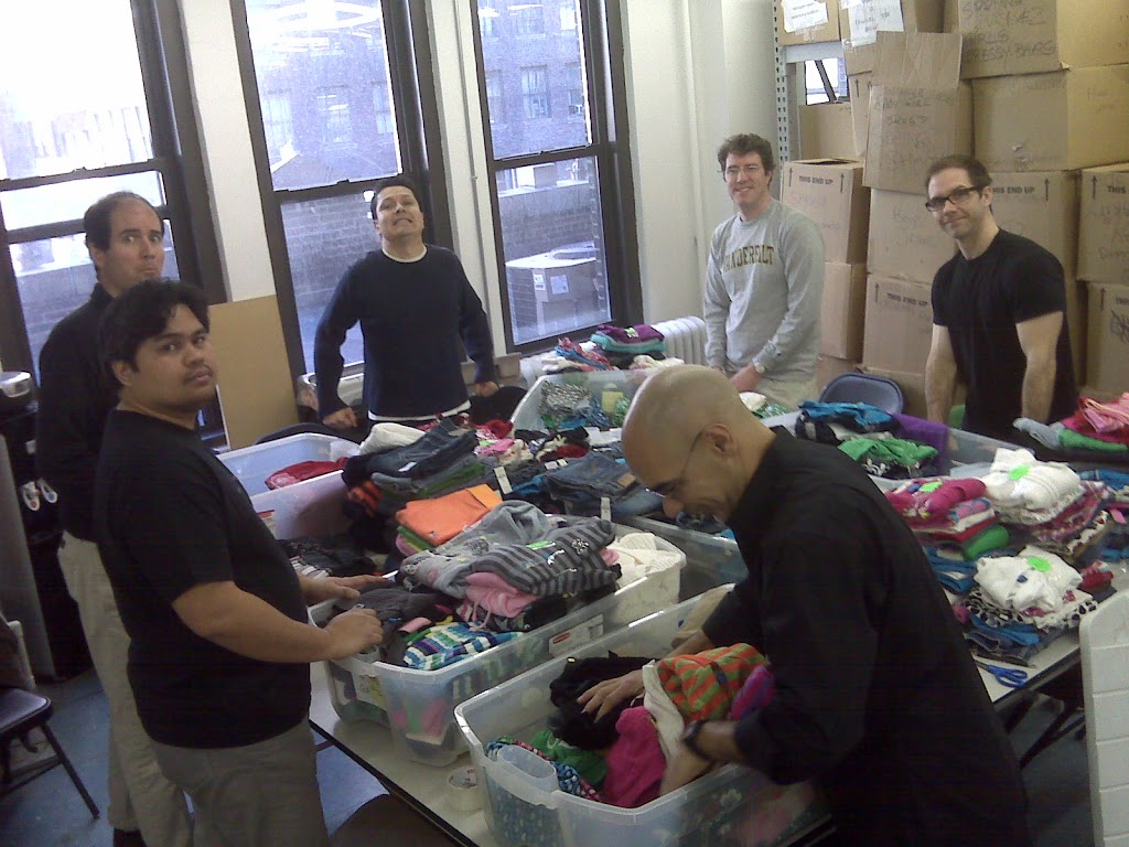 baby buggy sorting clothes