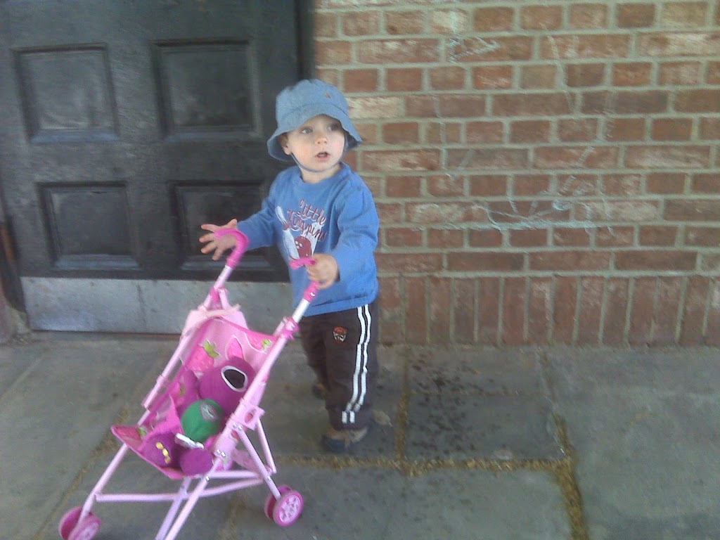 boy with stroller