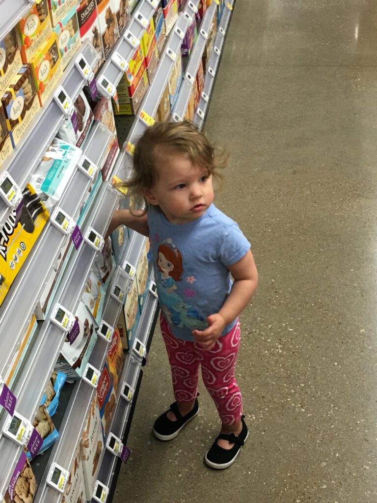 Roaming the store.