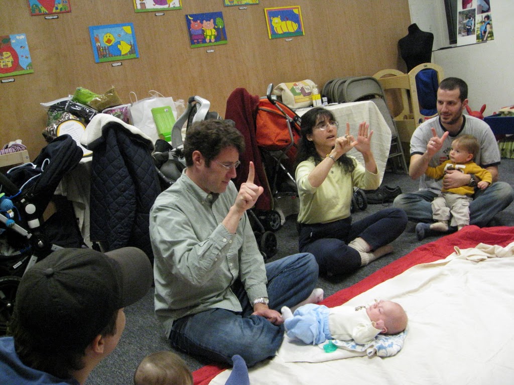 Dads learn sign language