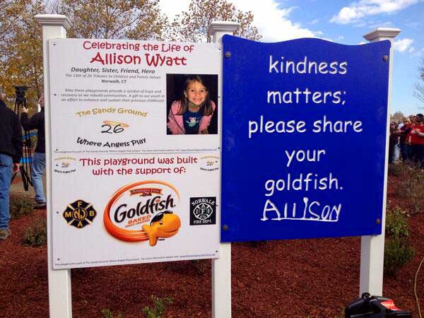 sandy ground playground in Norwalk, Conn. dedicated to Allison Wyatt