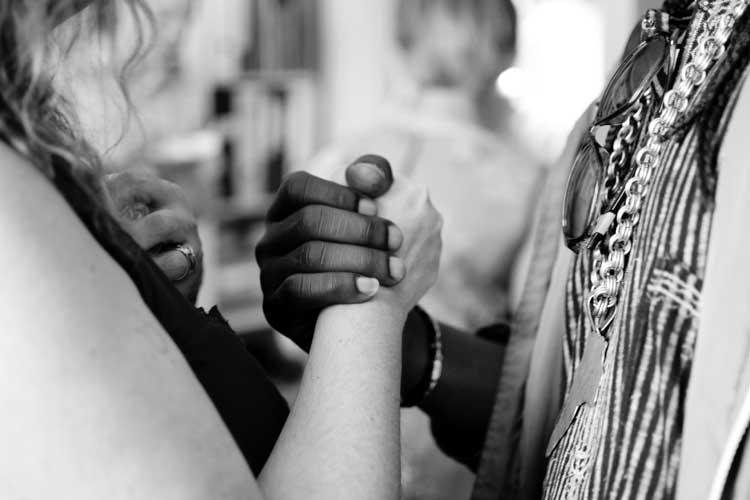 black and white handshake