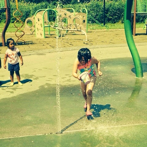 Triassic Playground in Flushing Meadows Corona Park splash pad