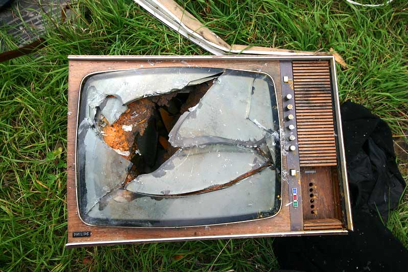 broken tv television