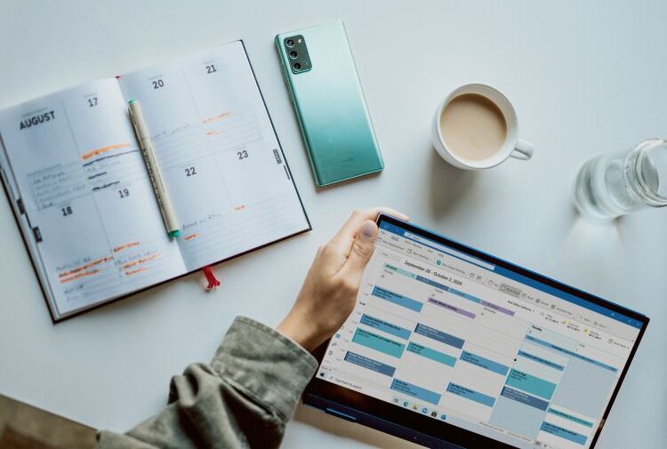busy calendar appointments date book tablet