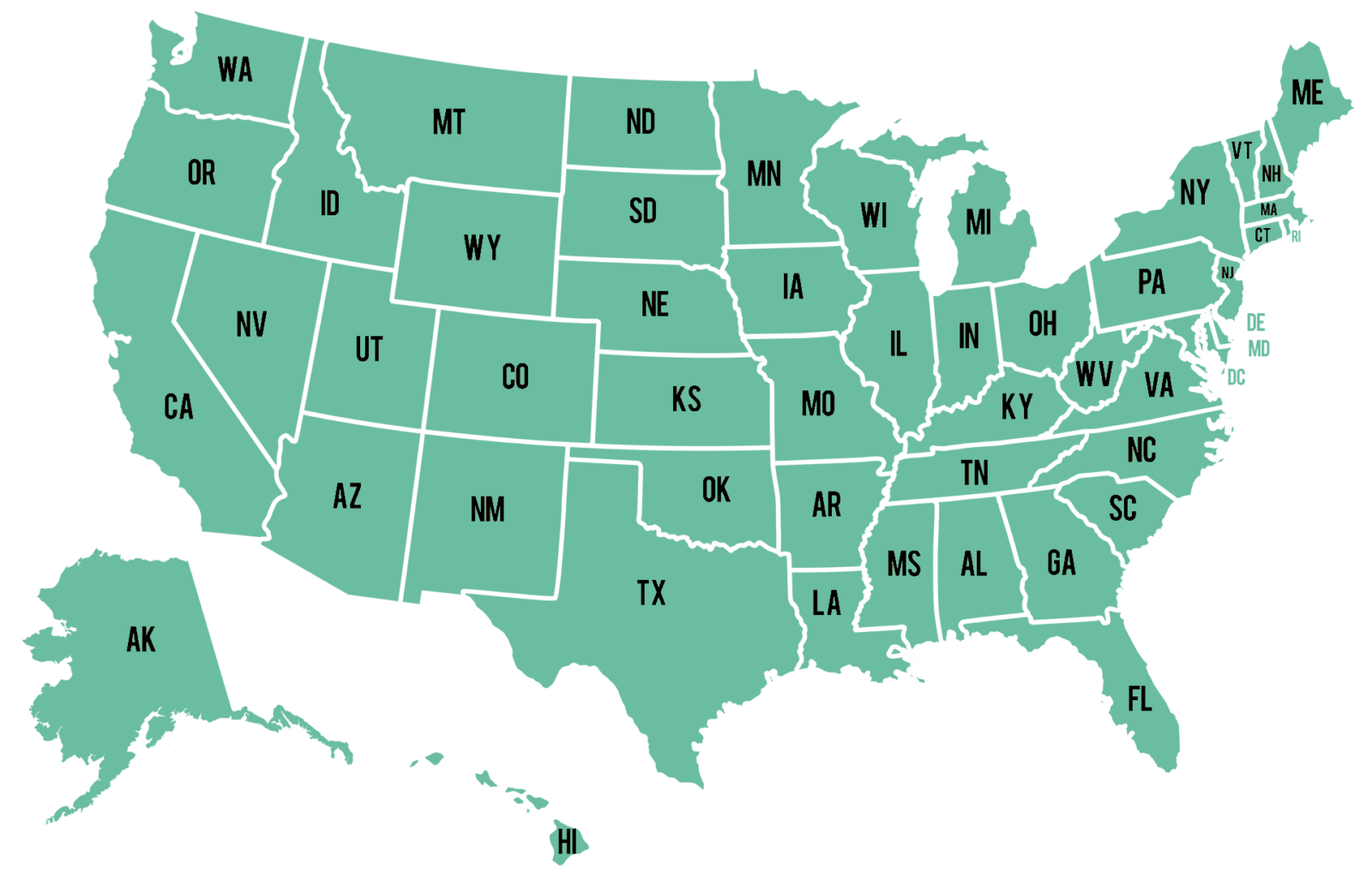 Map of the United States with a bunch of pins on it representing locations of different dad groups
