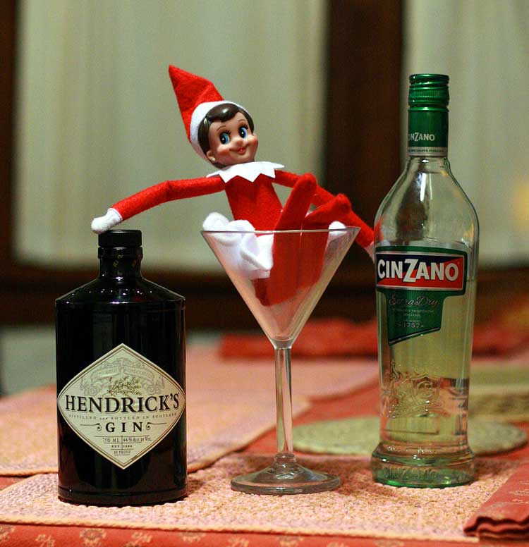 elf on the shelf martini christmas break survival