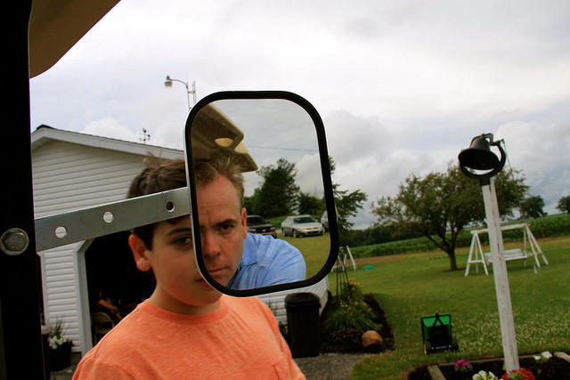 father son mirror