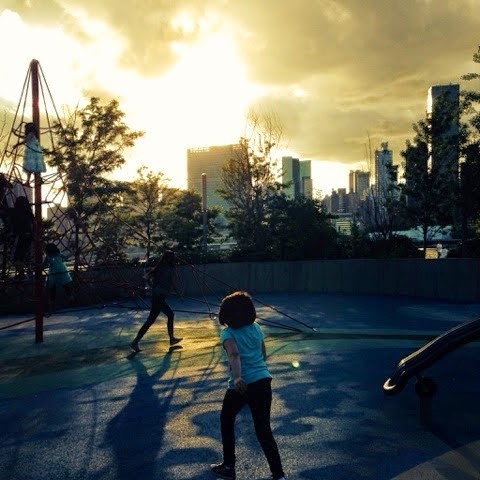 Gantry Plaza State Park in Long Island City sunset