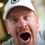 man yelling dirty things