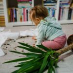 misbehavior first thought baby knocks over plant