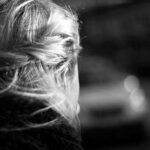 older woman looking out