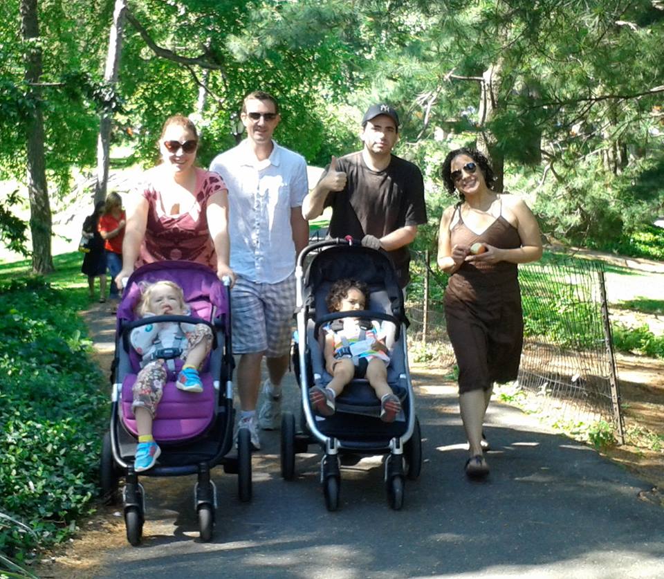NYC Dads park strollers