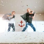 pillow fight on bed special moments