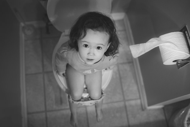 girl on potty