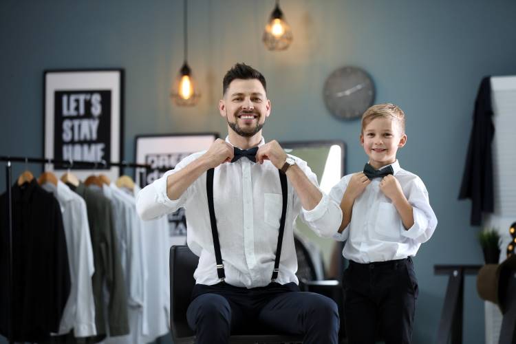 raise a gentleman dad son in suits