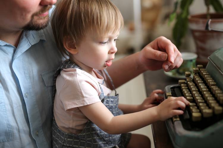 rewrite children's future father child typewriter