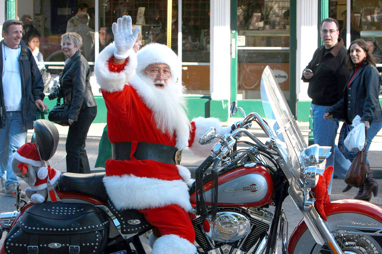 santa motorcycle
