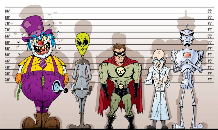 supervillains police lineup 1