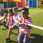 teamwork tug of war children