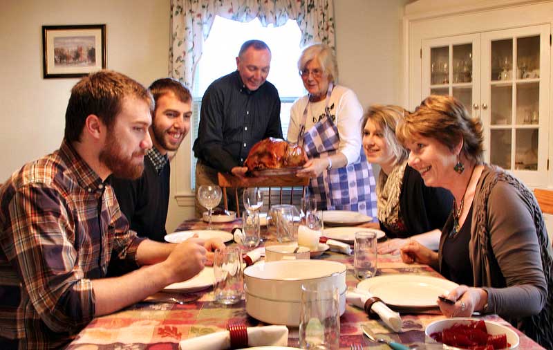 thanksgiving tradition turkey at the table
