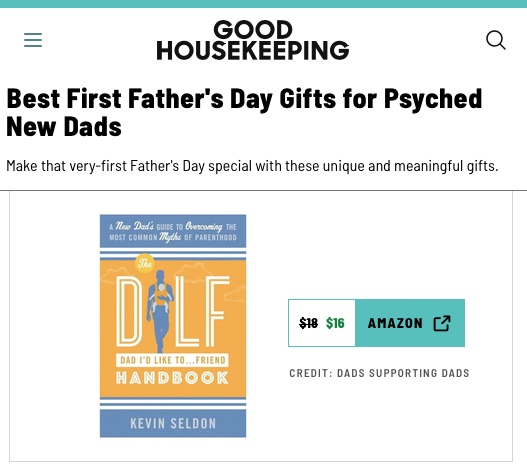 Good Housekeeping lists The DILF Handbook as one of the best gifts for new dads 